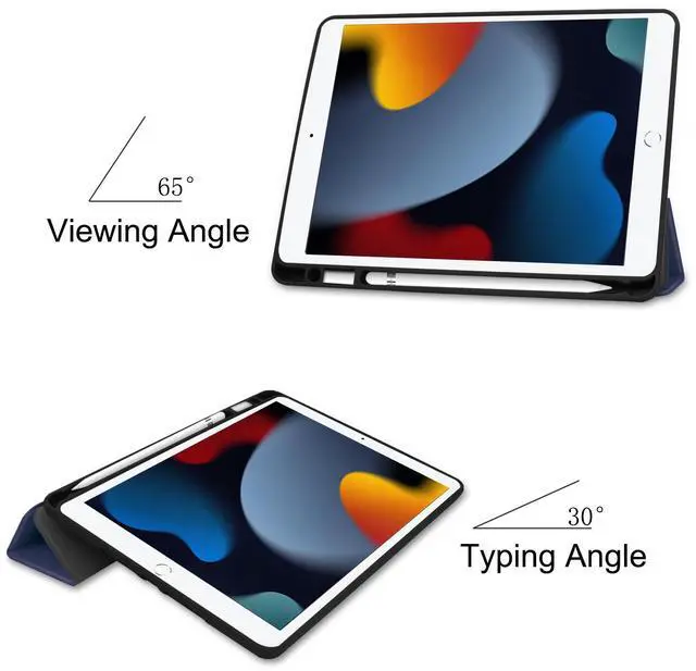 Alt view image 3 of 7 - WERLEO Case for iPad 10.2 Inch 2021/2020/2019, iPad 9th/8th/7th Generation 10.2" Slim Smart Stand Cover with Pencil Holder, Universal Stylus Pen