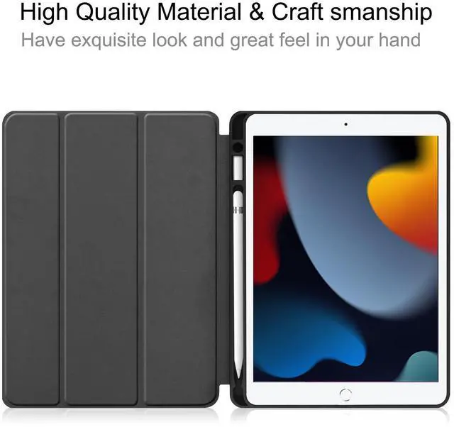 Alt view image 6 of 7 - WERLEO Case for iPad 10.2 Inch 2021/2020/2019, iPad 9th/8th/7th Generation 10.2" Slim Smart Stand Cover with Pencil Holder, Universal Stylus Pen