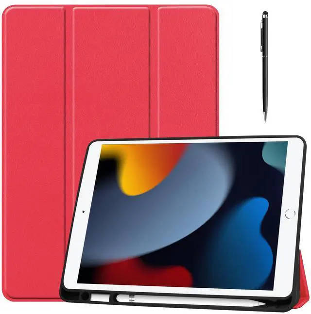 Main image of WERLEO Case for iPad 10.2 Inch 2021/2020/2019, iPad 9th/8th/7th Generation 10.2" Slim Smart Stand Cover with Pencil Holder, Universal Stylus Pen