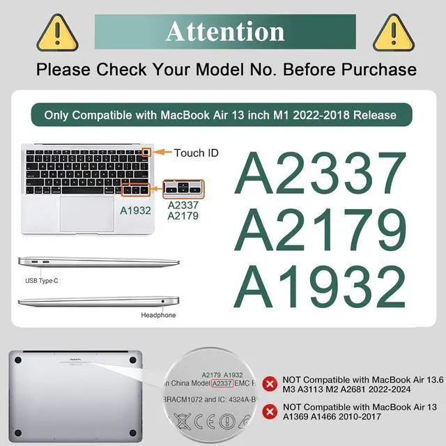 Alt view image 2 of 7 - WERLEO Compatible for MacBook Air 13 inch Case 2018-2021 M1 A2337 A2179 A1932 with Retina Display, Fabric Textured Hard Shell with Foldable Kickstand & Keyboard Cover for MacBook Air 13'' Case Grey
