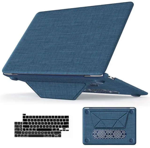 Main image of WERLEO Compatible for MacBook Pro 13 inch Case M2 2024 2023 2022-2016 M1 A2338 A2289 A2251 A2159 A1989 A1706 A1708 - Fabric Textured Hard Shell Case with Foldable Kickstand & Keyboard Covers