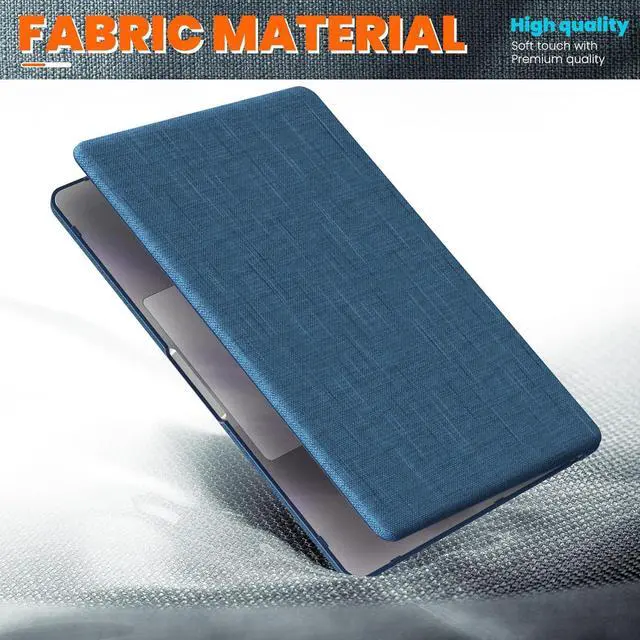 Alt view image 5 of 7 - WERLEO Compatible for MacBook Pro 14 inch Case 2025-2021 M4 M3 M2 M1 Pro/Max A3401 A3185 A3112 A2992 A2918 A2779 A2442 Knit Fabric Hard Shell Case with Foldable Kickstand, Keyboard Cover Blue