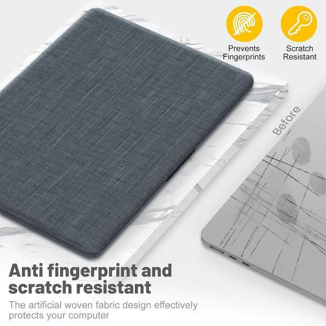 Alt view image 7 of 7 - WERLEO Compatible for MacBook Air 15 inch Case M4 2025 2024 2023 M3 M2 A3241 A3114 A2941 - Fabric Textured Hard Shell Case with Foldable Kickstand & Keyboard Cover