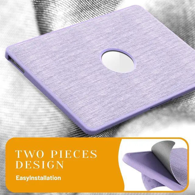 Alt view image 4 of 7 - WERLEO for MacBook Air 13 inch Case 2022 2021 2020 2019 2018 A2337 M1 A2179 A1932 Fabric Textured Hard Shell Protective Cover with Foldable Kickstand & Keyboard Cover & Logo Cutout Design Purple