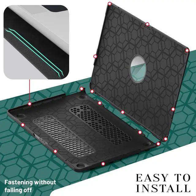 Alt view image 4 of 7 - WERLEO Case for MacBook Pro 13 inch M2 2024 2023 2022-2016 M1 A2338 A2289 A2251 A2159 A1989 A1706 A1708 Fabric Textured Hard Shell Case with Foldable Kickstand & Keyboard Covers & Logo Cutout Design