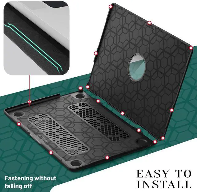 Alt view image 4 of 7 - WERLEO for MacBook Air 13.6 inch Case 2025 2024 2023 2022 M4 A3240 M3 A3113 M2 A2681, Woven Fabric Textured Hard Shell Cover with Foldable Kickstand & Keyboard Cover & Logo Cutout Design