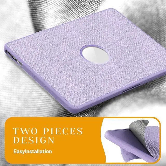 Alt view image 7 of 7 - WERLEO for MacBook Air 13.6 inch Case 2025 2024 2023 2022 M4 A3240 M3 A3113 M2 A2681, Woven Fabric Textured Hard Shell Cover with Foldable Kickstand & Keyboard Cover & Logo Cutout Design Purple