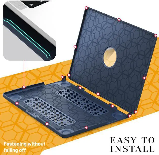 Alt view image 6 of 7 - WERLEO for MacBook Pro 14 inch Case 2025-2021 M4 M3 M2 M1 Pro/Max A3401 A3185 A3112 A2992 A2918 A2779 A2442, Fabric Textured Hard Shell Cover with Foldable Kickstand & Keyboard Cover & Logo Cutout