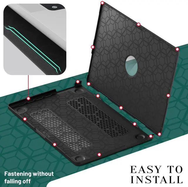 Alt view image 6 of 7 - WERLEO Case for MacBook Pro 16 inch 2025 2024 2023 2022 2021 M4 M3 M2 M1 A3186 A3403 A2991 A2780 A2485, Fabric Textured Hard Shell Cover with Foldable Kickstand & Keyboard Cover & Logo Cutout