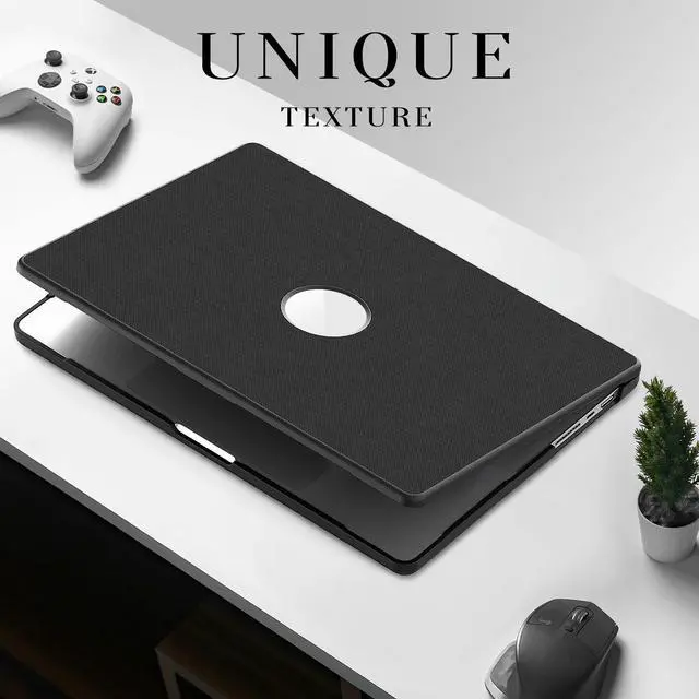 Alt view image 4 of 7 - WERLEO Case for MacBook Pro 16 inch 2025 2024 2023 2022 2021 M4 M3 M2 M1 A3186 A3403 A2991 A2780 A2485, Fabric Textured Hard Shell Cover with Foldable Kickstand & Keyboard Cover & Logo Cutout