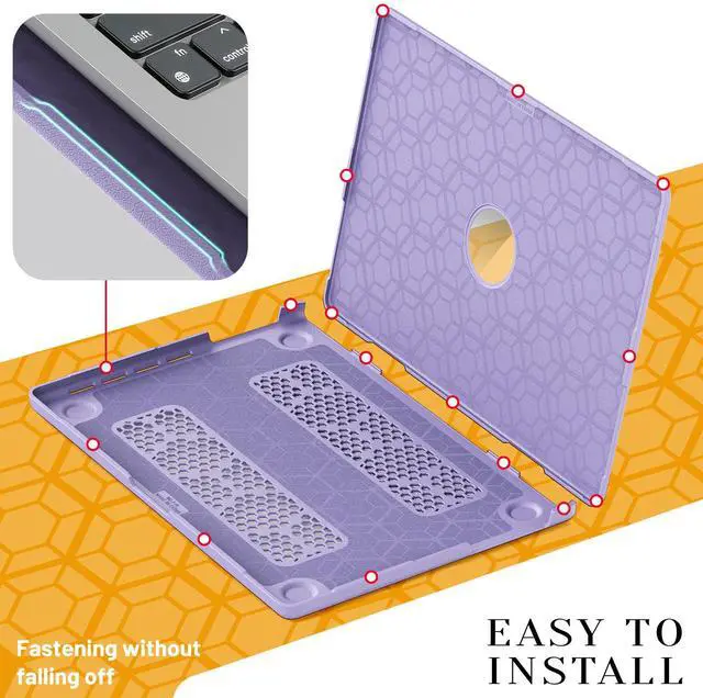 Alt view image 6 of 7 - WERLEO Case for MacBook Pro 16 inch 2025 2024 2023 2022 2021 M4 M3 M2 M1 A3186 A3403 A2991 A2780 A2485, Fabric Textured Hard Shell Cover with Foldable Kickstand & Keyboard Cover & Logo Cutout Purple