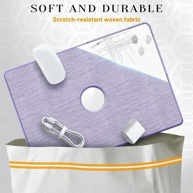 Alt view image 3 of 7 - WERLEO Case for MacBook Pro 16 inch 2025 2024 2023 2022 2021 M4 M3 M2 M1 A3186 A3403 A2991 A2780 A2485, Fabric Textured Hard Shell Cover with Foldable Kickstand & Keyboard Cover & Logo Cutout Purple