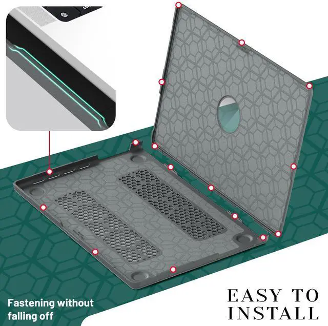 Alt view image 6 of 7 - WERLEO Case for MacBook Pro 16 inch 2025 2024 2023 2022 2021 M4 M3 M2 M1 A3186 A3403 A2991 A2780 A2485, Fabric Textured Hard Shell Cover with Foldable Kickstand & Keyboard Cover & Logo Cutout Grey