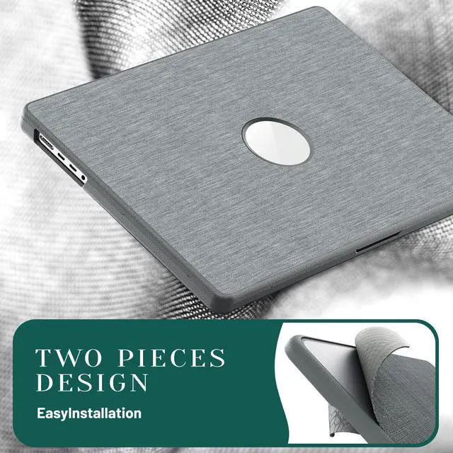 Alt view image 5 of 7 - WERLEO Case for MacBook Pro 16 inch 2025 2024 2023 2022 2021 M4 M3 M2 M1 A3186 A3403 A2991 A2780 A2485, Fabric Textured Hard Shell Cover with Foldable Kickstand & Keyboard Cover & Logo Cutout Grey