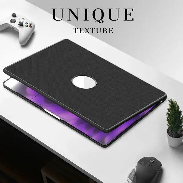 Alt view image 5 of 7 - WERLEO for MacBook Air 15 inch Case M4 2025 2024 2023 M3 M2 A3241 A3114 A2941, Fabric Textured Hard Shell Cover with Foldable Kickstand & Keyboard Cover & Logo Cutout