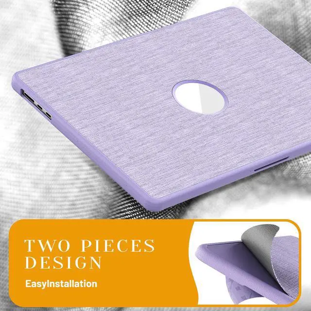 Alt view image 5 of 7 - WERLEO for MacBook Air 15 inch Case M4 2025 2024 2023 M3 M2 A3241 A3114 A2941, Fabric Textured Hard Shell Cover with Foldable Kickstand & Keyboard Cover & Logo Cutout Purple