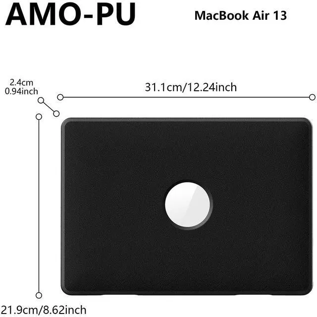 Alt view image 7 of 7 - WERLEO Case for MacBook Air 13 Inch A2337 (M1) / A2179 / A1932 (2021 2020 2019 2018 Release) PU Leather Hard Shell Protective Cover with Foldable Kickstand & Keyboard Cover & Logo Cutout Design