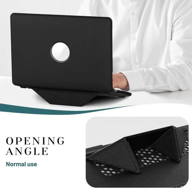 Alt view image 3 of 7 - WERLEO Case for MacBook Pro 13 inch Case M2 2025 2024 2023 2022-2016 A2338 M1 A2251 A2289 A2159 A1989 A1708 PU Leather Hard Shell Case with Foldable Kickstand & Keyboard Covers & Logo Cutout