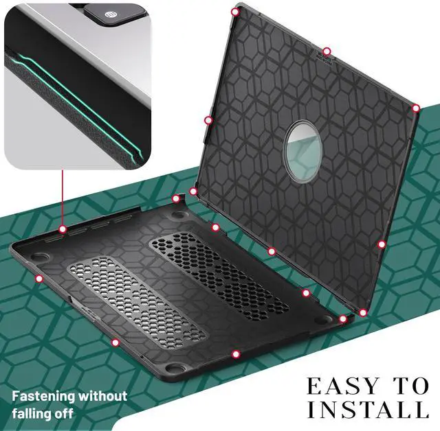 Alt view image 5 of 7 - WERLEO Case for MacBook Pro 13 inch Case M2 2025 2024 2023 2022-2016 A2338 M1 A2251 A2289 A2159 A1989 A1708 PU Leather Hard Shell Case with Foldable Kickstand & Keyboard Covers & Logo Cutout