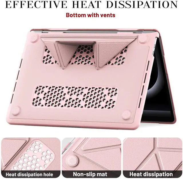 Alt view image 4 of 7 - WERLEO Case for MacBook Pro 13 inch Case M2 2025 2024 2023 2022-2016 A2338 M1 A2251 A2289 A2159 A1989 A1708 PU Leather Hard Shell Case with Foldable Kickstand & Keyboard Covers & Logo Cutout