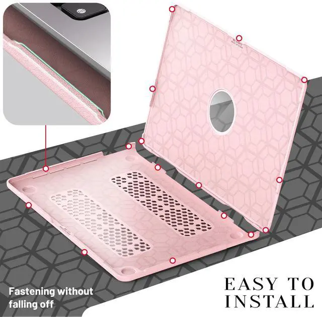 Alt view image 5 of 7 - WERLEO Case for MacBook Pro 13 inch Case M2 2025 2024 2023 2022-2016 A2338 M1 A2251 A2289 A2159 A1989 A1708 PU Leather Hard Shell Case with Foldable Kickstand & Keyboard Covers & Logo Cutout