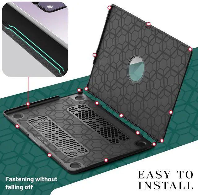 Alt view image 6 of 7 - WERLEO Case for MacBook Air 13 inch 2025 2024 2023 2022 M4 A3240 M3 A3113 M2 A2681 PU Leather Hard Shell Case with Foldable Kickstand & Keyboard Covers & Logo Cutout