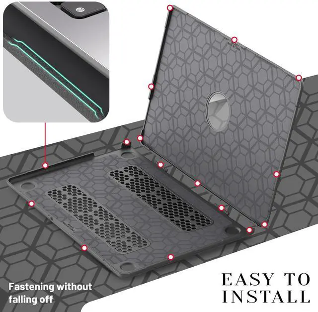 Alt view image 3 of 7 - WERLEO Case for MacBook Air 15 inch M4 2025 2024 2023 M3 M2 A3241 A3114 A2941 PU Leather Hard Shell Cover with Foldable Kickstand & Keyboard Cover & Logo Cutout Grey