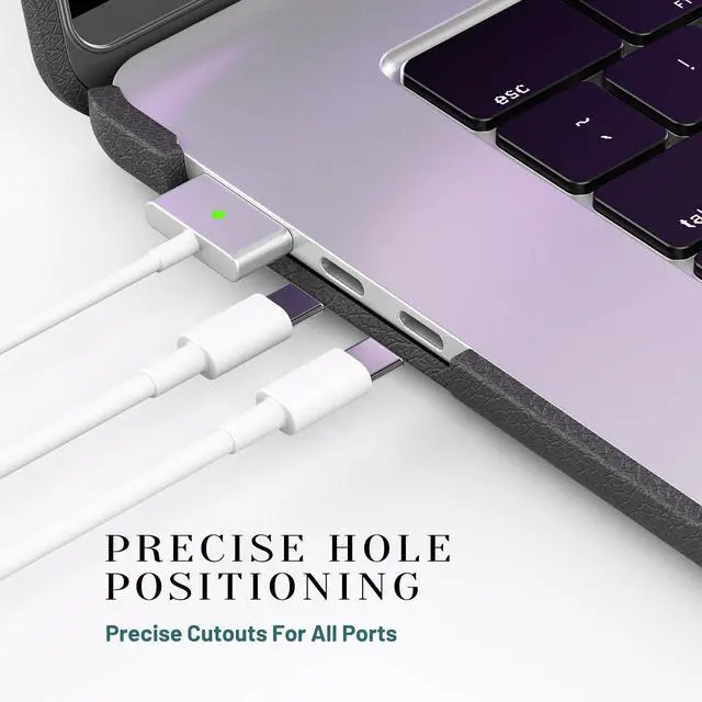 Alt view image 6 of 7 - WERLEO Case for MacBook Air 15 inch M4 2025 2024 2023 M3 M2 A3241 A3114 A2941 PU Leather Hard Shell Cover with Foldable Kickstand & Keyboard Cover & Logo Cutout Grey