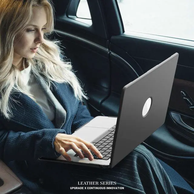 Alt view image 7 of 7 - WERLEO Case for MacBook Air 15 inch M4 2025 2024 2023 M3 M2 A3241 A3114 A2941 PU Leather Hard Shell Cover with Foldable Kickstand & Keyboard Cover & Logo Cutout Grey