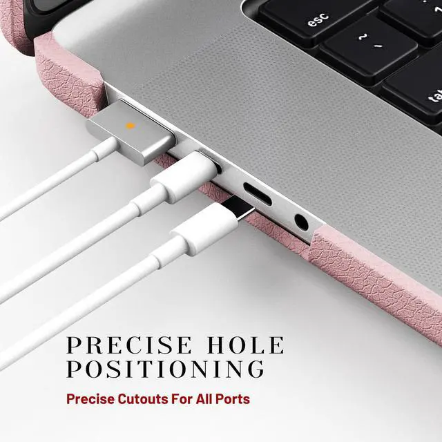 Alt view image 7 of 7 - WERLEO Case for MacBook Pro 16 inch 2025 2024 2023 2022 2021 M4 M3 M2 M1 A3186 A3403 A2991 A2780 A2485, PU Leather Hard Shell Cover with Foldable Kickstand & Keyboard Cover & Logo Cutout Pink