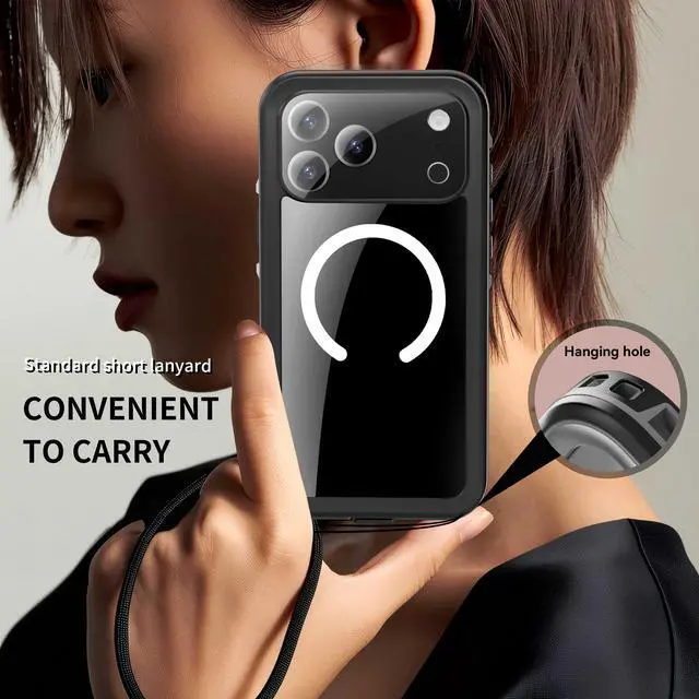 Alt view image 7 of 7 - WERLEO for iPhone 17 Pro Max Waterproof Case Compatible with MagSafe, Magnetic Waterproof Full Body IP68 Underwater Case Built-in Screen Protector Military Grade Shockproof Cover with Lanyard