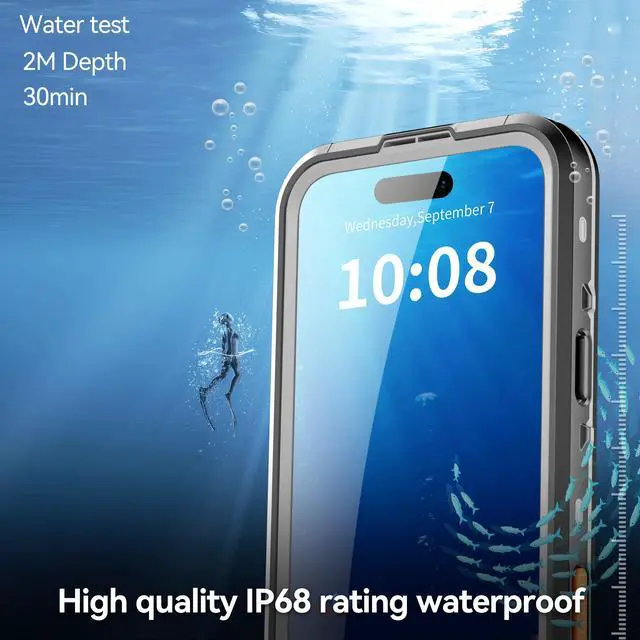 Alt view image 3 of 7 - WERLEO for iPhone 17 Pro Max Waterproof Case Compatible with MagSafe, Magnetic Waterproof Full Body IP68 Underwater Case Built-in Screen Protector Military Grade Shockproof Cover with Lanyard