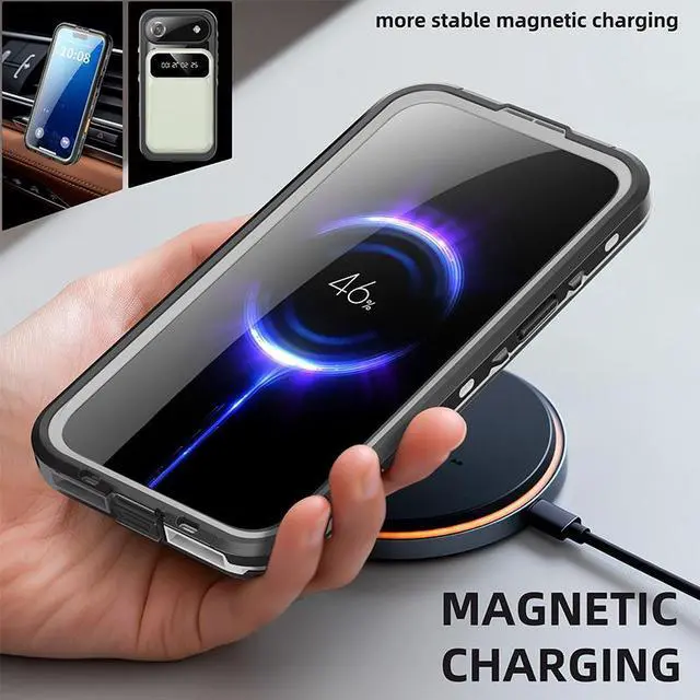 Alt view image 4 of 7 - WERLEO for iPhone Air 6.5 inch Waterproof Case Compatible with MagSafe, Magnetic Waterproof Full Body IP68 Underwater Case Built-in Screen Protector Military Grade Shockproof Cover with Lanyard