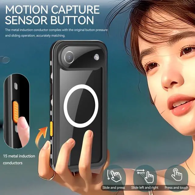 Alt view image 5 of 7 - WERLEO for iPhone Air 6.5 inch Waterproof Case Compatible with MagSafe, Magnetic Waterproof Full Body IP68 Underwater Case Built-in Screen Protector Military Grade Shockproof Cover with Lanyard