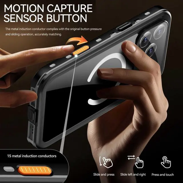 Alt view image 5 of 7 - WERLEO for iPhone 17 Pro Max Waterproof Case Compatible with MagSafe, Magnetic Waterproof Full Body IP68 Underwater Case Built-in Screen Protector Military Grade Shockproof Cover with Lanyard