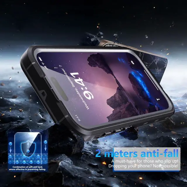 Alt view image 3 of 7 - WERLEO for iPhone 17 Waterproof Case Compatible with MagSafe, Magnetic Waterproof Full Body IP68 Underwater Case Built-in Screen Protector Military Grade Shockproof Cover with Lanyard