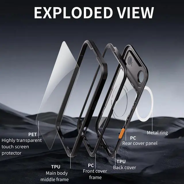 Alt view image 4 of 7 - WERLEO for iPhone 17 Air Waterproof Case Compatible with MagSafe, Magnetic Waterproof Full Body IP68 Underwater Case Built-in Screen Protector Military Grade Shockproof Phone Cover with Lanyard