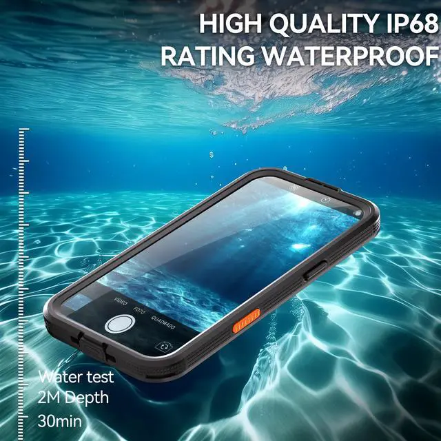 Alt view image 3 of 7 - WERLEO for iPhone 17 Air Waterproof Case Compatible with MagSafe, Magnetic Waterproof Full Body IP68 Underwater Case Built-in Screen Protector Military Grade Shockproof Phone Cover with Lanyard