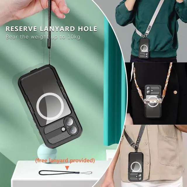 Alt view image 6 of 7 - WERLEO for iPhone 17 Waterproof Case Compatible with MagSafe, Magnetic Waterproof Full Body IP68 Underwater Case Built-in Screen Protector Military Grade Shockproof Phone Cover with Lanyard