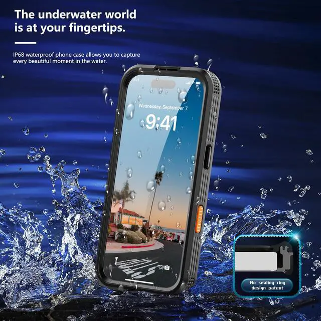 Alt view image 4 of 7 - WERLEO for iPhone 17 Waterproof Case Compatible with MagSafe, Magnetic Waterproof Full Body IP68 Underwater Case Built-in Screen Protector Military Grade Shockproof Phone Cover with Lanyard