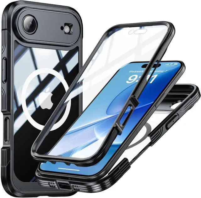 Main image of WERLEO Magnetic Case for iPhone 17 Air with Built-in Screen Protector, Shockproof Phone Cover with Camera Protector, Compatible with MagSafe, Full Body Phone Case