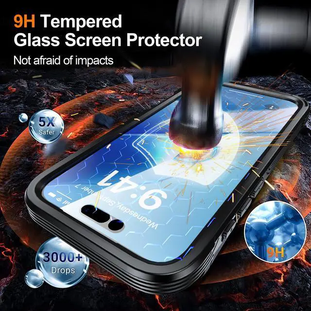 Alt view image 5 of 7 - WERLEO Magnetic Case for iPhone 17 Air with Built-in Screen Protector, Shockproof Phone Cover with Camera Protector, Compatible with MagSafe, Full Body Phone Case