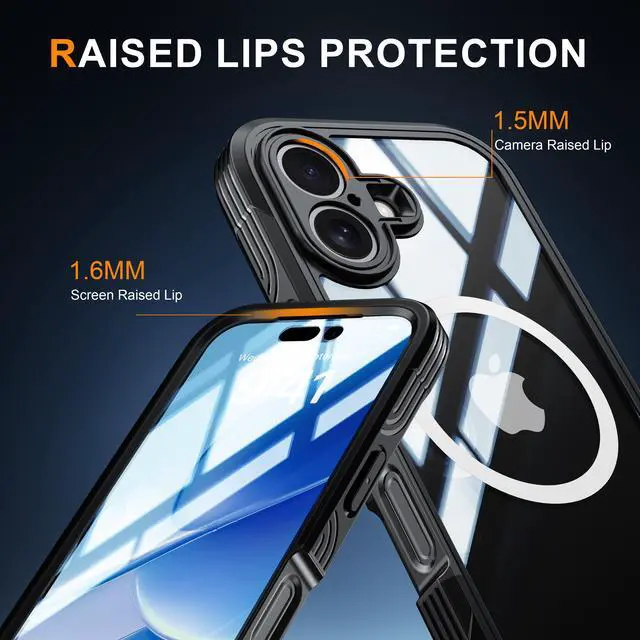 Alt view image 4 of 7 - WERLEO Magnetic Case for iPhone 17 with Built-in Screen Protector, Shockproof Phone Cover with Camera Protector, Compatible with MagSafe, Full Body Phone Case