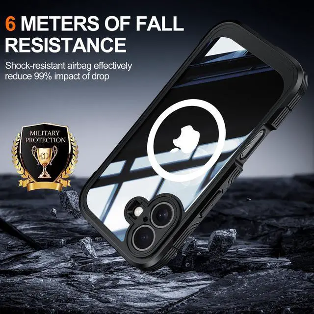 Alt view image 2 of 7 - WERLEO Magnetic Case for iPhone 17 with Built-in Screen Protector, Shockproof Phone Cover with Camera Protector, Compatible with MagSafe, Full Body Phone Case