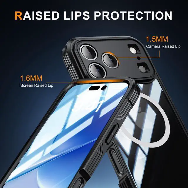 Alt view image 4 of 7 - WERLEO Magnetic Case for iPhone 17 Pro Max with Built-in Screen Protector, Shockproof Phone Cover with Camera Protector, Compatible with MagSafe, Full Body Phone Case