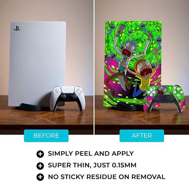 Alt view image 5 of 6 - WERLEO For PS5 Skin Disc Edition Anime Console and Controller Vinyl Cover Skins Wraps for PlayStation 5 Disc Version CD-ROM Version