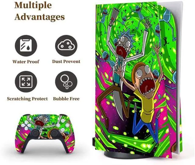 Alt view image 3 of 6 - WERLEO For PS5 Skin Disc Edition Anime Console and Controller Vinyl Cover Skins Wraps for PlayStation 5 Disc Version CD-ROM Version