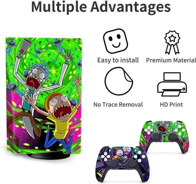Alt view image 2 of 6 - WERLEO For PS5 Digital Edition Skin - Regular Digital Edition Console and Controller Accessories Cover Skins PS5 Controller Skin Gift ps5 Skins for Console Full Set PS5 Skin