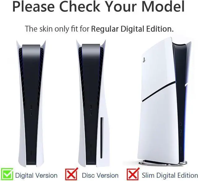 Alt view image 2 of 6 - WERLEO For PS5 Digital Edition Skin - Regular Digital Edition Console and Controller Accessories Cover Skins PS5 Controller Skin Gift ps5 Skins for Console Full Set PS5 Skin Spider