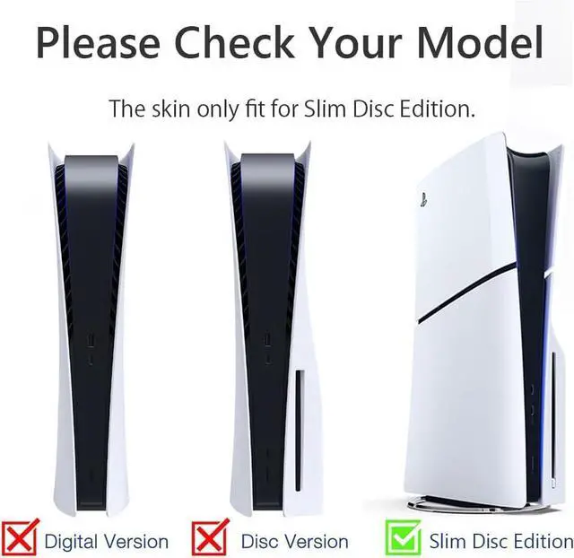 Alt view image 2 of 5 - WERLEO For PS5 Slim Disc Edition Skin - Slim Disc Console and Controller Accessories Cover Skins PS5 Controller Skin Gift ps5 Skins for Console Full Set PS5 Skin